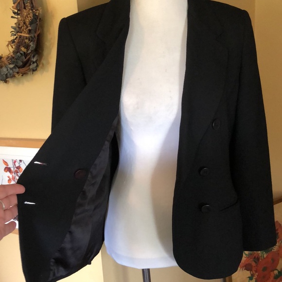 VTG 80’s LIZ CLAIBORNE size 6P DoubleBreast Classic Black DoubleBreasted USA - Picture 2 of 16